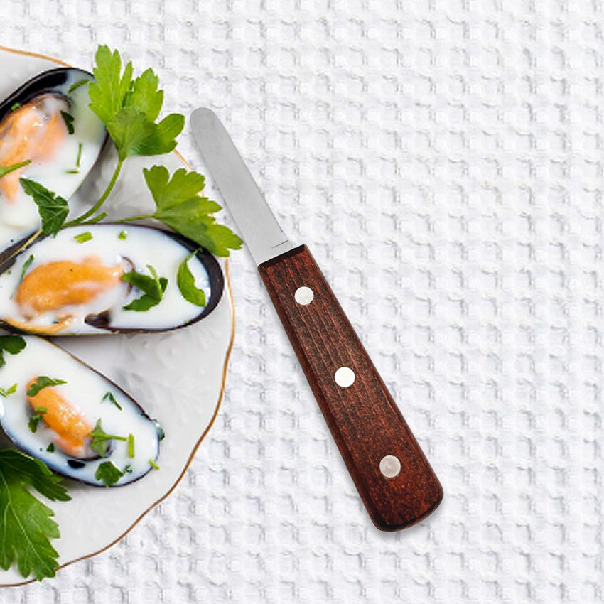 Clam Shucker Oyster Knife with Beechwood Handle